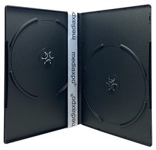 PREMIUM SLIM Black Double DVD Cases 7MM 100 New Material Lot
