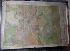 1913 Geological Map of Colorado Large Wall Map 58”x41” Railroads More Antique 