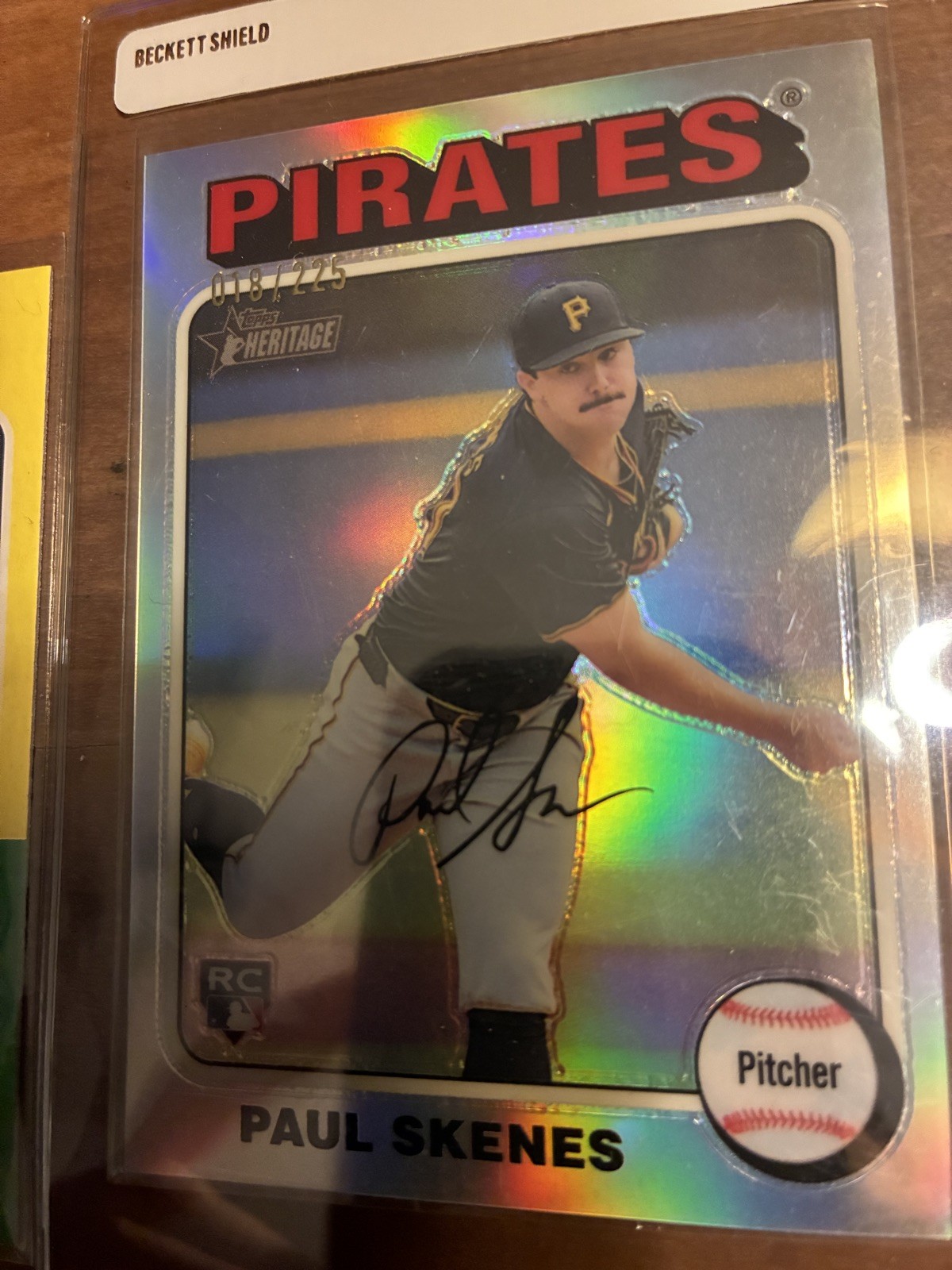 2024 Topps Heritage Paul Skenes Chrome Silver Refractor 018/225 - #594