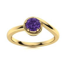 Sterling Silver February Birth Amethyst Gemstone Solitaire New Ring Jewelry