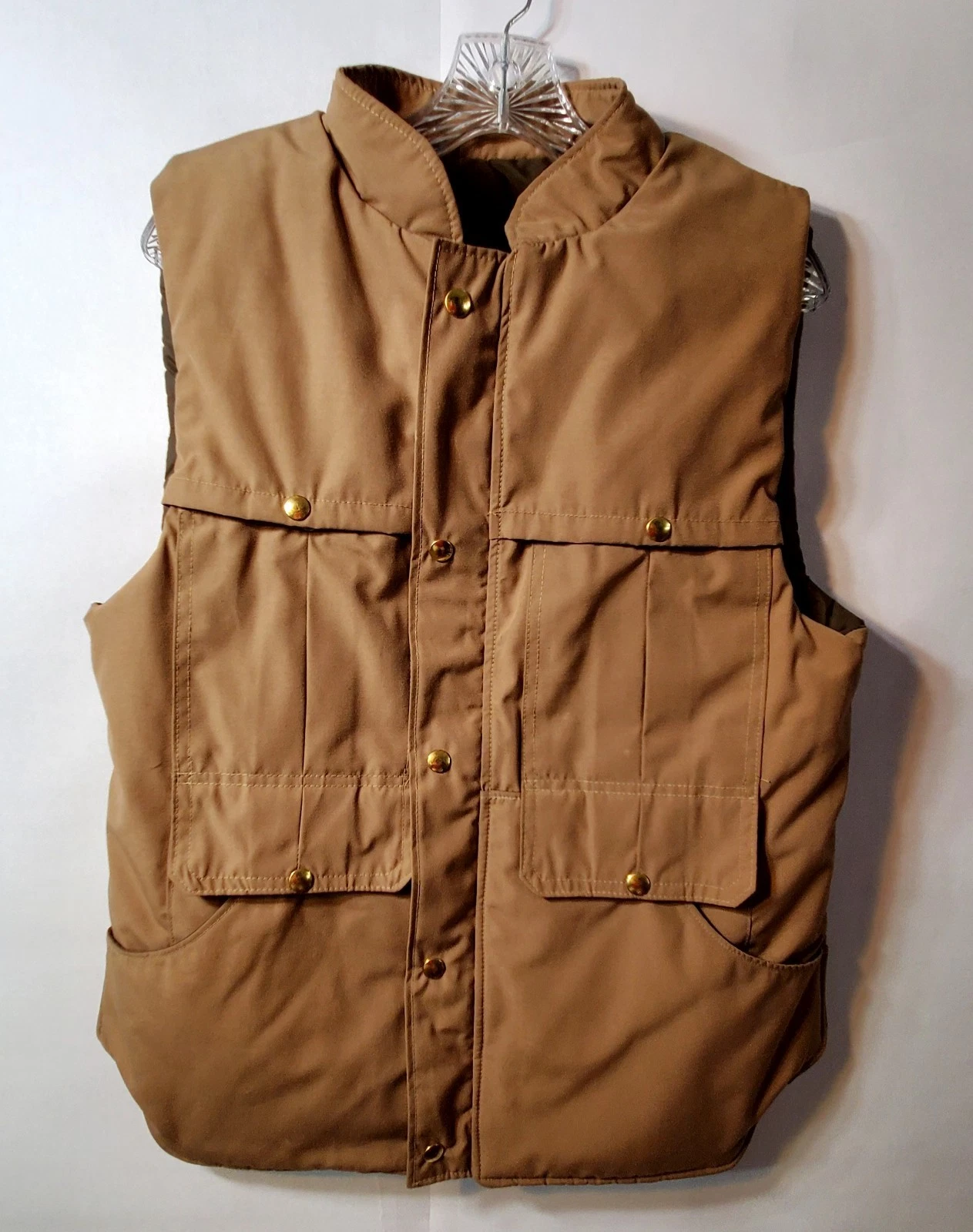 Men's Vintage Hunting/Fishing Vest Brown Size M Quilted Safety Lining