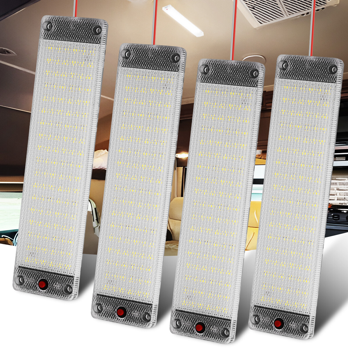 4 Pcs 12V LED RV Ceiling Dome Light LED Interior Lighting for Trailer Camper RV