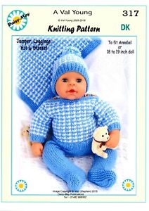 DOLLS KNITTING PATTERN no 303 for //ANNABELL 18/"//19/" doll by Daisy-May.