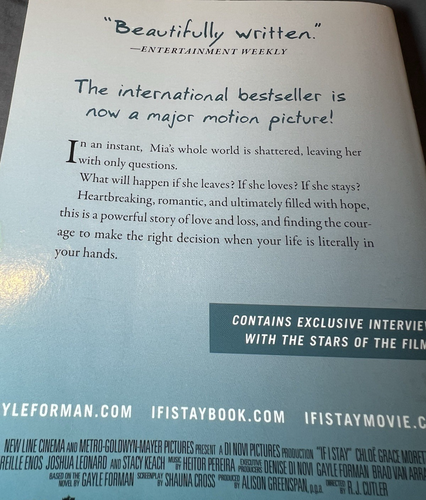 Gayle Forman Books Lot 2 Books If I Stay Where She Went Teens Inspirational - Picture 6 of 18
