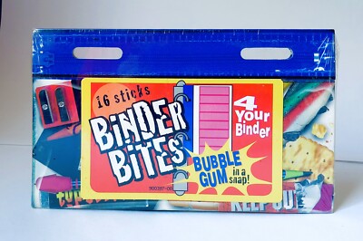 Vintage 1996 Amurol BINDER BITES Bubble Gum 7.5  TRAPPER KEEPER Candy Container