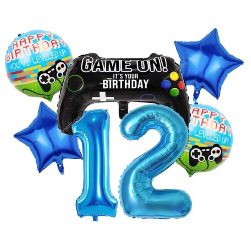 Boys Gaming Foil balloons Blue Age set game controller birthday party decoration - Picture 17 of 27