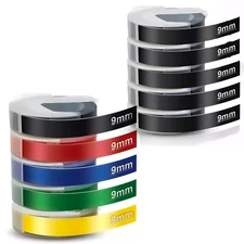 10PK Dymo 3D Embossing Label Tape 9mm for Dymo Organizer Xpress Label Maker 3/8"