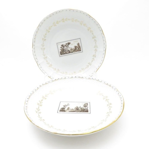 2 pcs Richard Ginori Fiesole Firenze Rimmed Soup Bowl 19cm/7.5" Impero