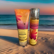 Bath Body Works FOREVER SUNSHINE Cream  Mist Spray 8oz 2pc Set