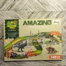 Dinosaur World Amazing Tracks  Car Toy Set 142 pieces Open Box