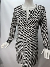DIANE VON FURSTENBERG Reina Dress Long Sleeve Sheath Mini Mod Sz 6 DVF 1974