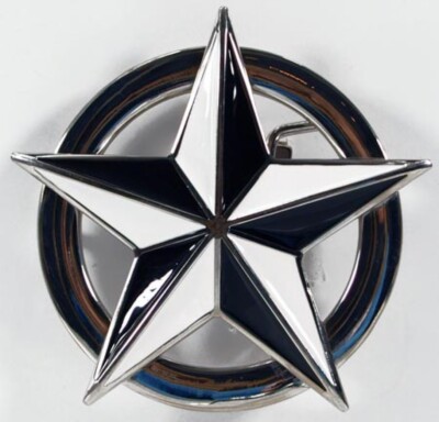 Buckle mit nautischem Stern, Chromring, Gürtelschnalle