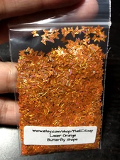 1OZ Solvent Resistant LASER ORANGE Butterfly Shape Glitter Epoxy US Seller