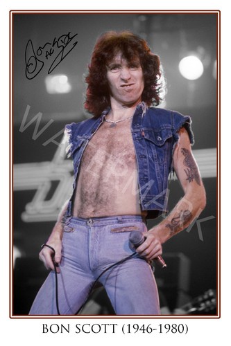 Bon Scott AC/DC large autograph signed 12x18 inch poster photo - Top ...