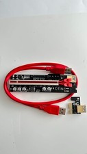 2pcs PCI-E GPU Riser Express Cable 5 Solid Capacitors,Marque Light,16X to 1X B