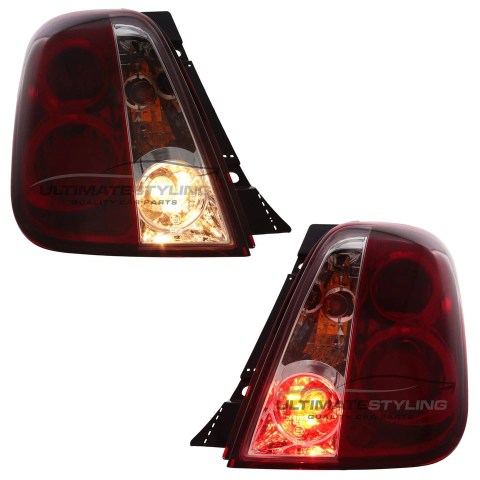 Fits Fiat 500 Crystal Red Clear Rear Back Lights Tail 2008-2015 Abarth Upgrade - Image 3 of 4