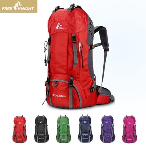 60L great capacity light weight camping or hiking backpack with waterproof bag - Afbeelding 1 van 17