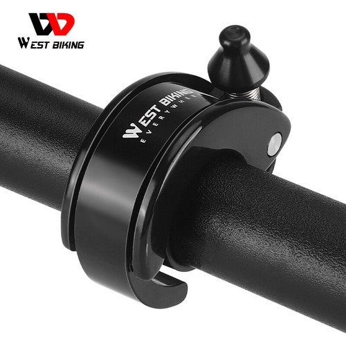WEST BIKING Hidden Bike Bell Aluminum Bicycle Handlebar Bell 22.2mm 100dB Black - Picture 3 of 14