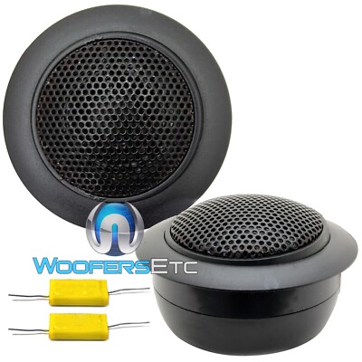 pkg SPL 1'' AUDIOPHILE SILK DOME FLUSH MOUNT 4-OHM SWIVEL TWEETERS BASS BLOCKERS
