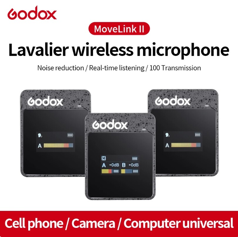 Godox MoveLink II M2 2.4GHz Wireless Lavalier Microphone