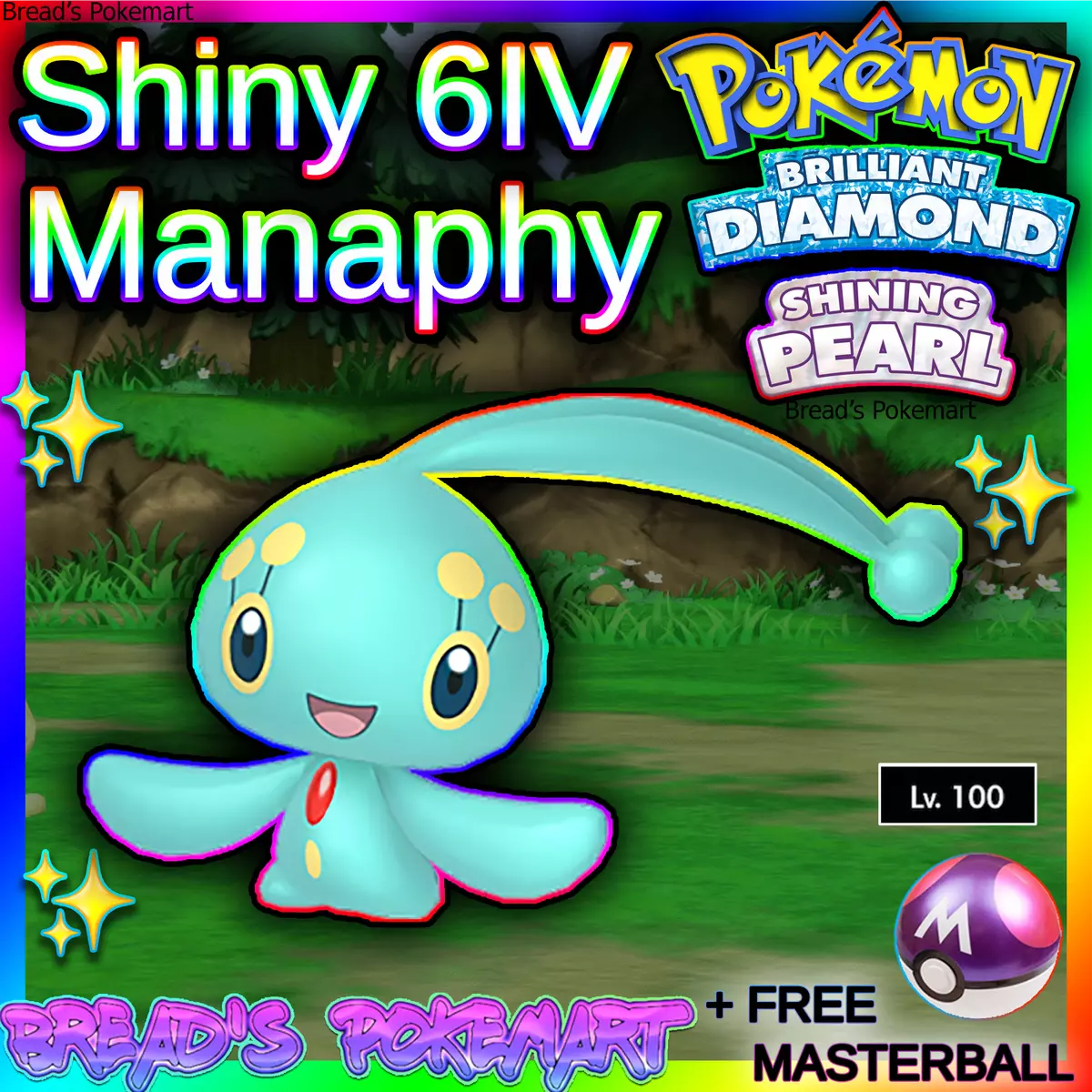 Pokemon Brilliant Diamond and Shining Pearl Manaphy and Shiny