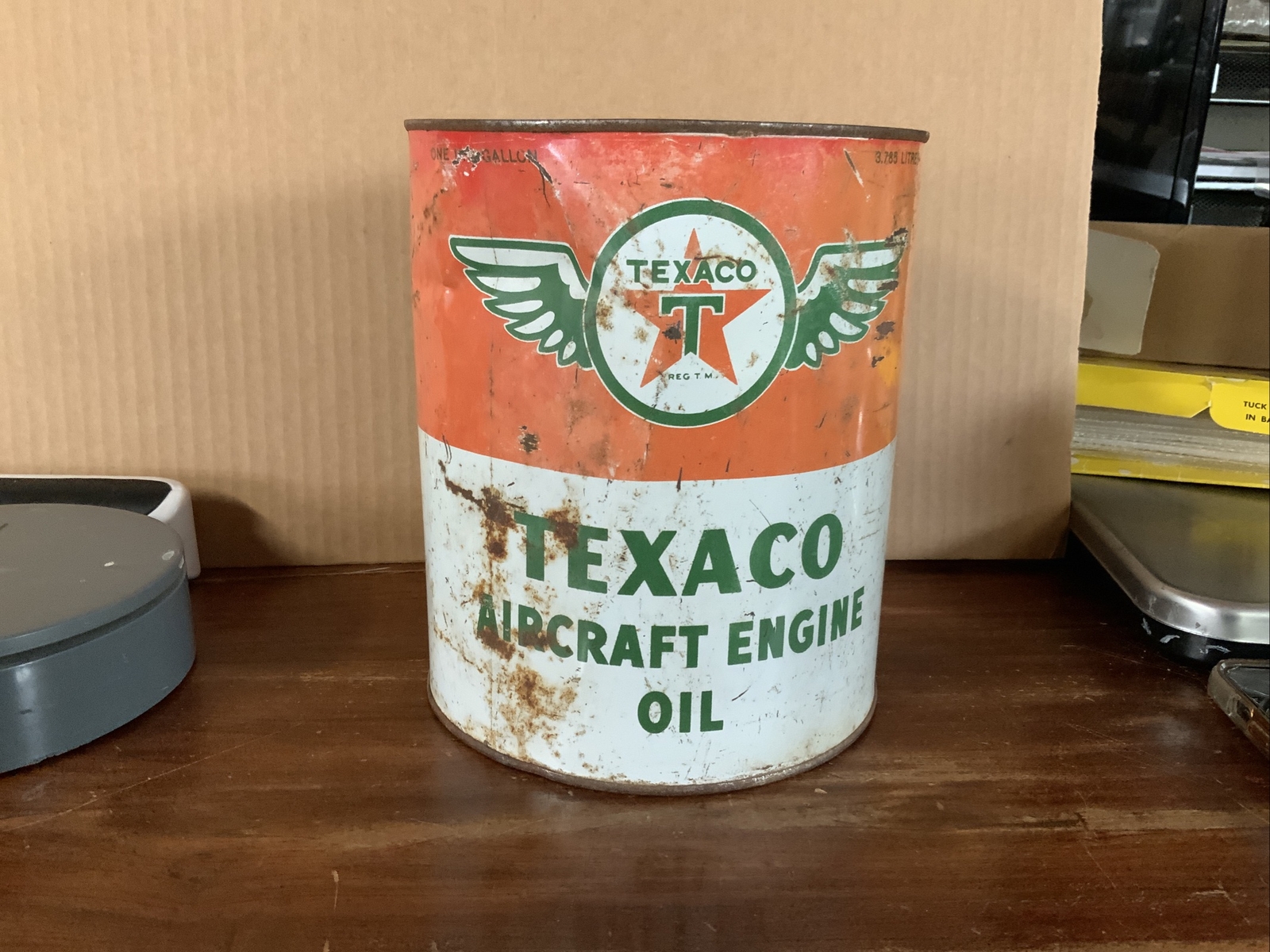 RARE TEXACO AIRCRAFT ENGINE OIL CAN Large 1 Gallon eBay