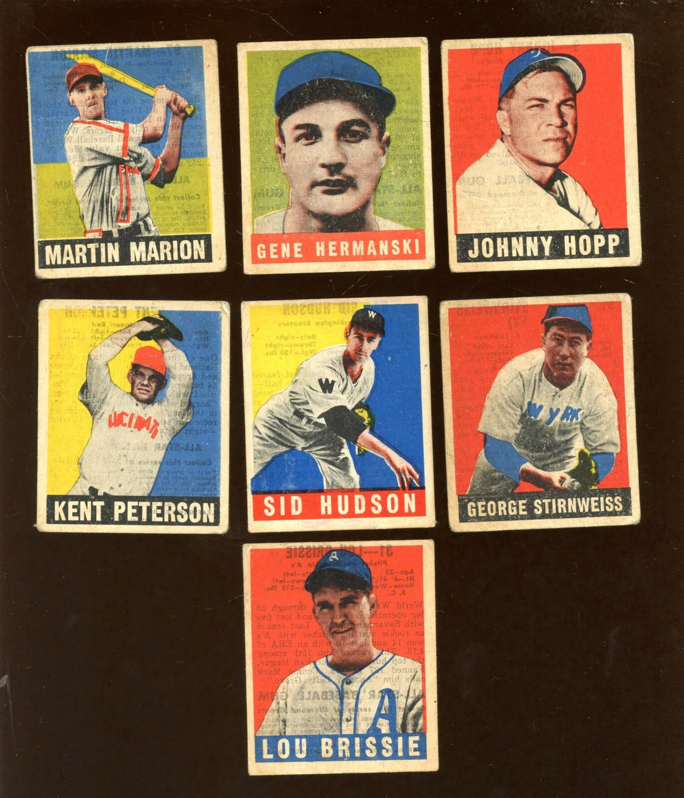 Image 1 - 1948 Leaf Baseball Card Lot All Printing Errors 7 Different