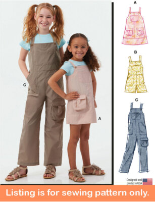 SEWING PATTERN Sew Girls Clothing Clothes Overalls Jumper Teen Pockets Easy 8489