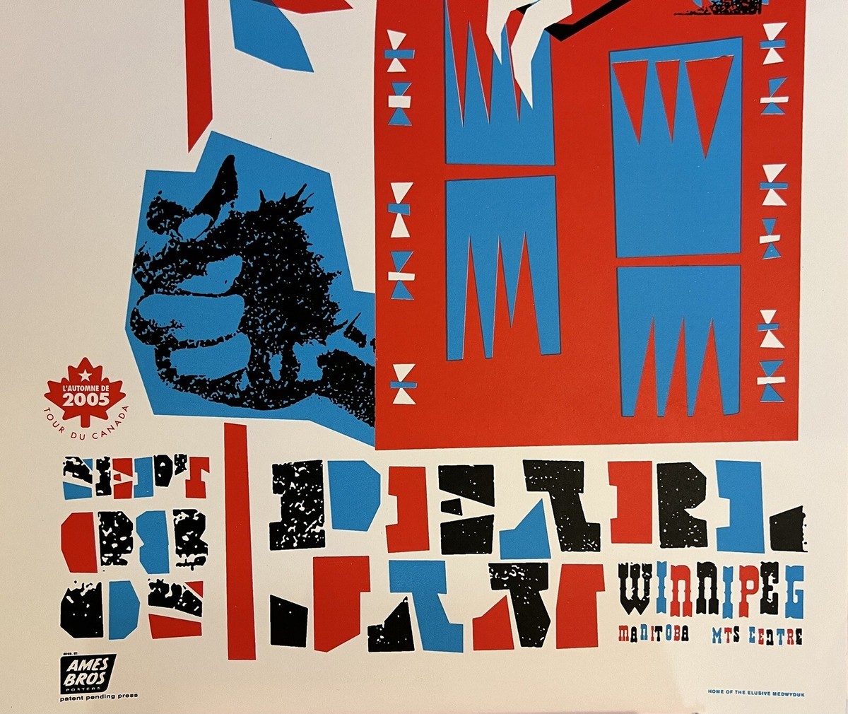 PEARL JAM VERY RARE CONCERT POSTER WINNIPEG CANADA 2005 COA EDDIE