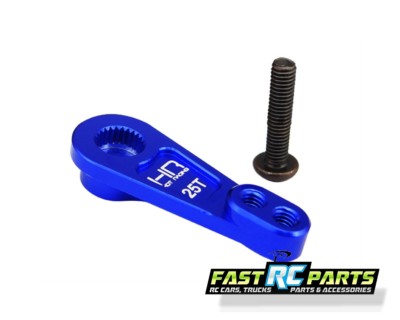 Hot Racing Aluminum Servo Horn For TRX-4 Crawler - 25t Spline, Blue, CNC Made, Fits Traxxas TRX-4 Models