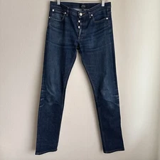 APC Jeans Mens 29x33 (fits 30x33) Blue Petit Standard Droit Etroit Button Fly