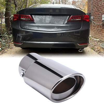 Exhaust Trim Tailpipe End Piece Exhaust Trim Silencer Sport Exhaust Universal Sound Vapour Sport Tuning Look Stainless Steel Oval Up To 56 Mm Chrome AutoHobby