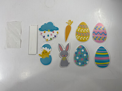 Easter Cupcake Toppers Eggs Carrot Bunny Chick  24 pc Decoration Kit Cake