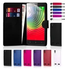 32nd Book Wallet PU Leather Case Cover Lenovo Phones + Screen Protector & Stylus