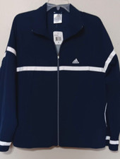 NWT ADIDAS Track Suit Vintage JACKET Indigo Blue White Striped XL Full Zip New