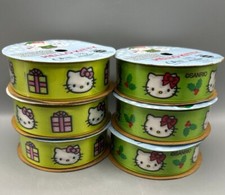 Hello Kitty Offray Sanrio Christmas Decorative Ribbon set of 6 Spools NEW