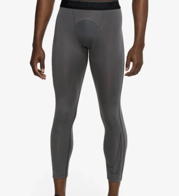 Nike Pro Dri-FIT Men's 3/4 Compression Tights Grey/Black DD1919-068 Large