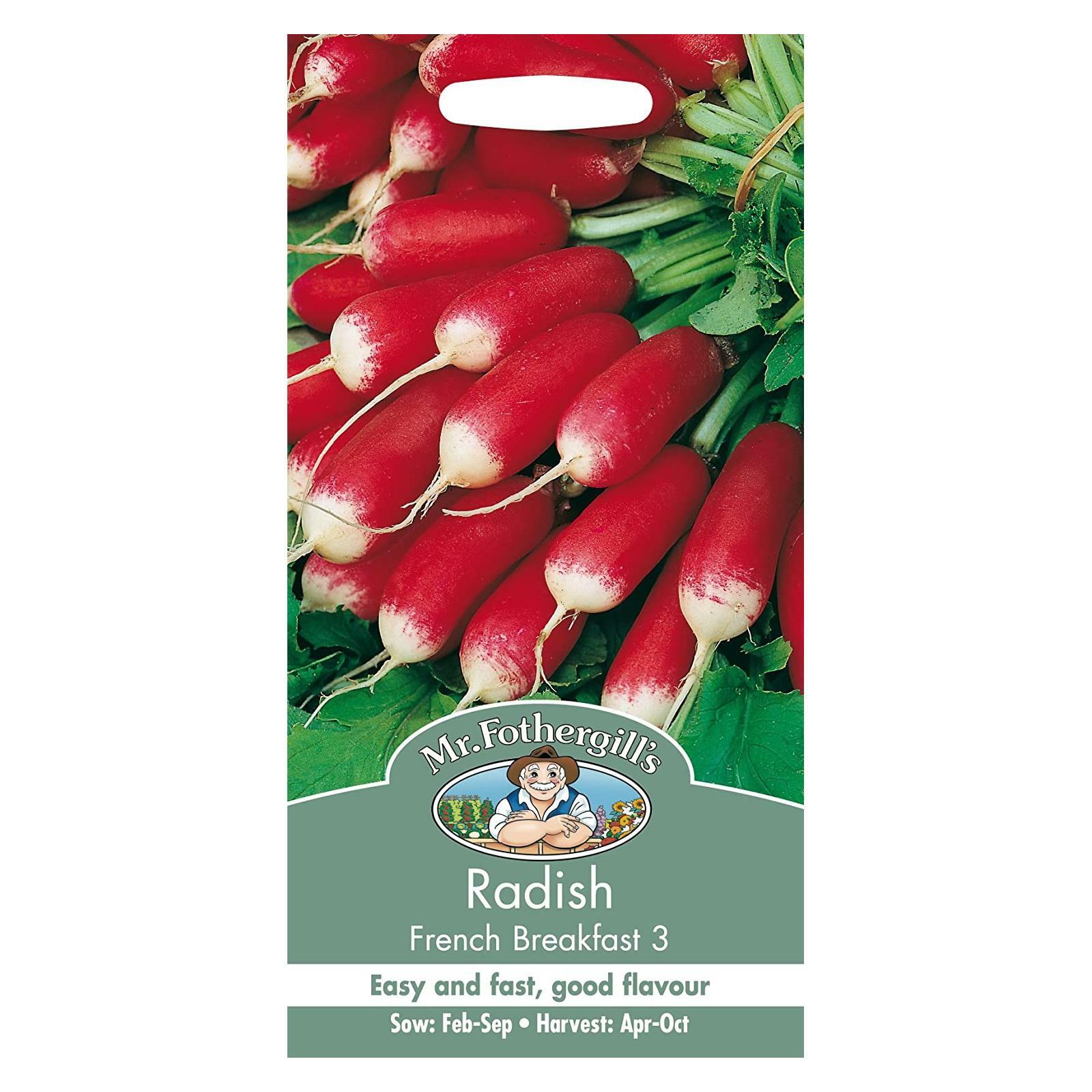 Mr Fothergills Vegetable Seeds Radish French Breakfast 3 Easy Grow Mild Flavour