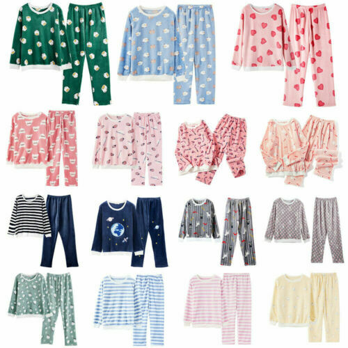 Winter Size 12 18 For Teen Tween Girls Fleece Pajamas Tops And Long Pants Warm Ebay