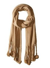 BCBGMAXAZRIA Women's Pom Solid Wrap - Color Camel