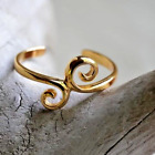 Band Adjustable Foot Jewelry Toe Ring Fine Solid Metal 925 Silver Women'S Curved