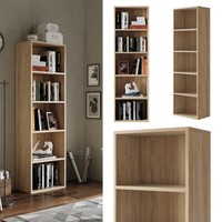 BüCherregal Bob Eiche 40 X 132 Cm Mit 5 FäChern Vicco