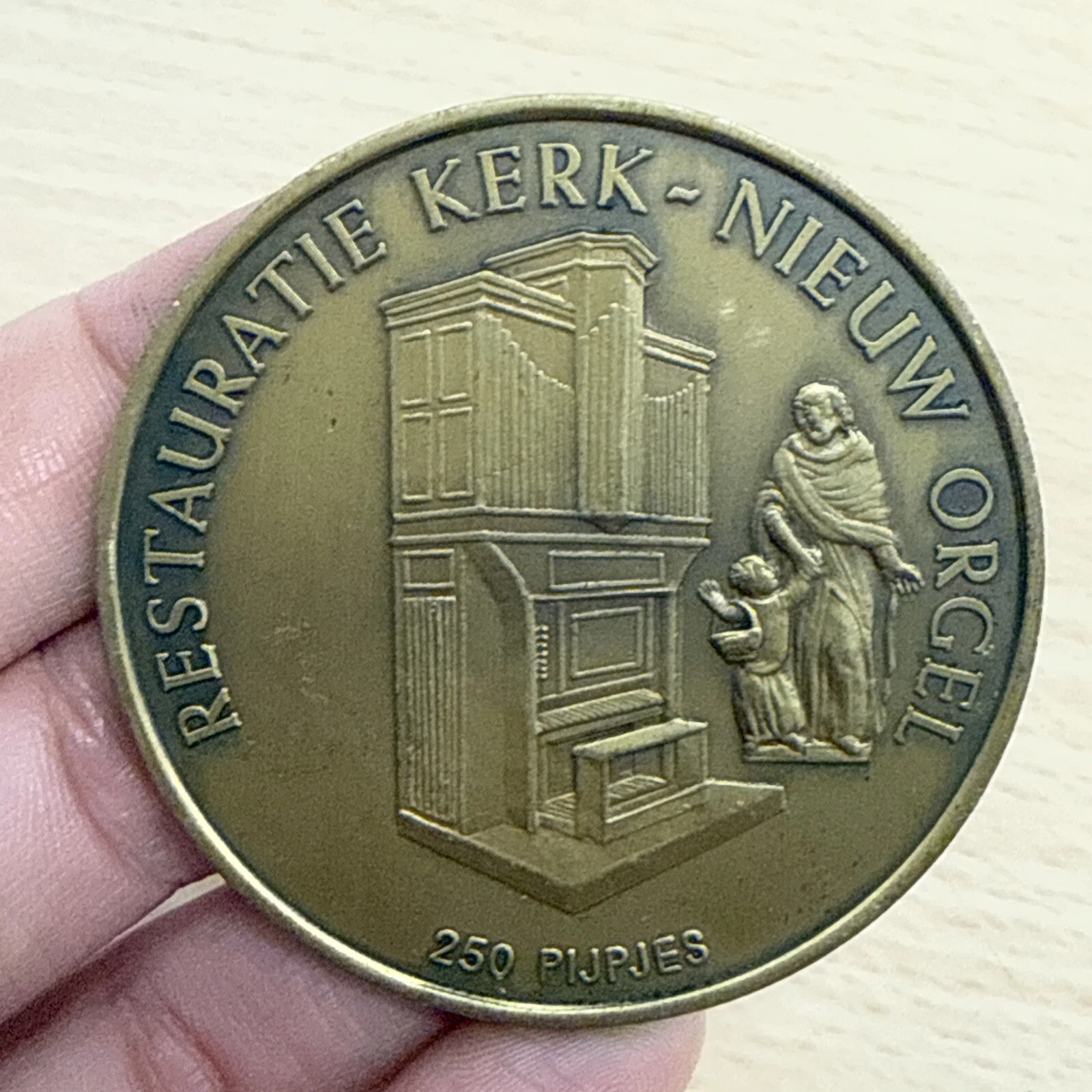 Médaille Restauratie Kerk Nieuw Orgel 250 Pijpjes Sint Jozef Hoogboom 1986