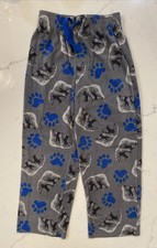 Pajama Pants Boys Size 6/7 Gray Blue Polar Bear Sleepwear Stretch Waist