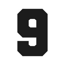 Number Nine Varsity font Vinyl decal 9 bold sports font Sticker
