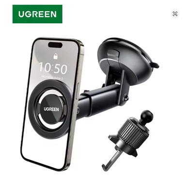 UGREEN 3-in-1 Magnetic Car Phone Holder for iPhone 16/15/14 Pro & Samsung