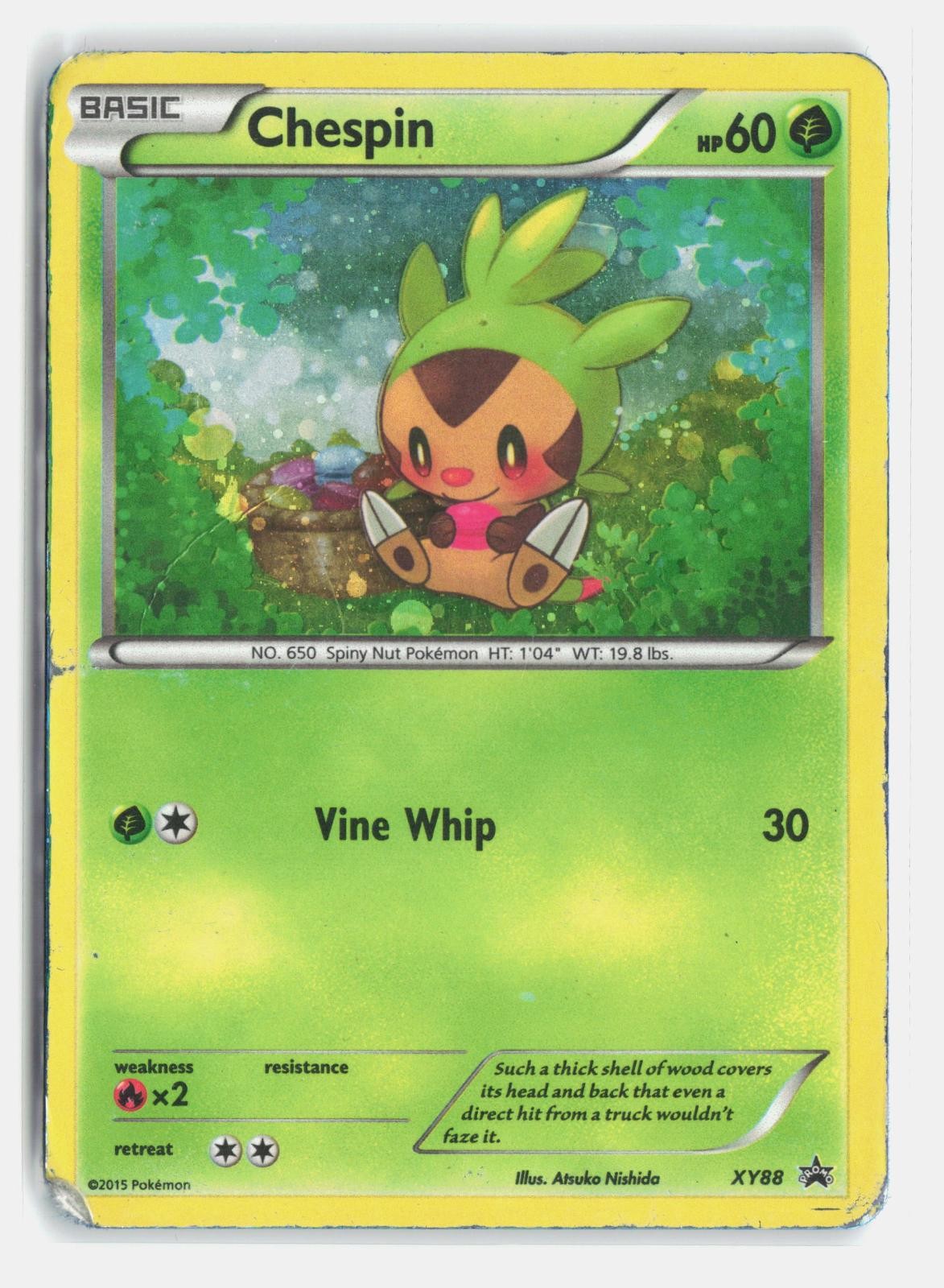 Chespin (Collector Chest) XY88 Holo Promo XY Promo Heavily Played Damage
