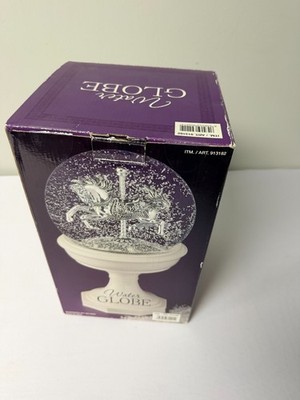Water Globe Carousel Horse Light Up Snow Globe w/ Original Box