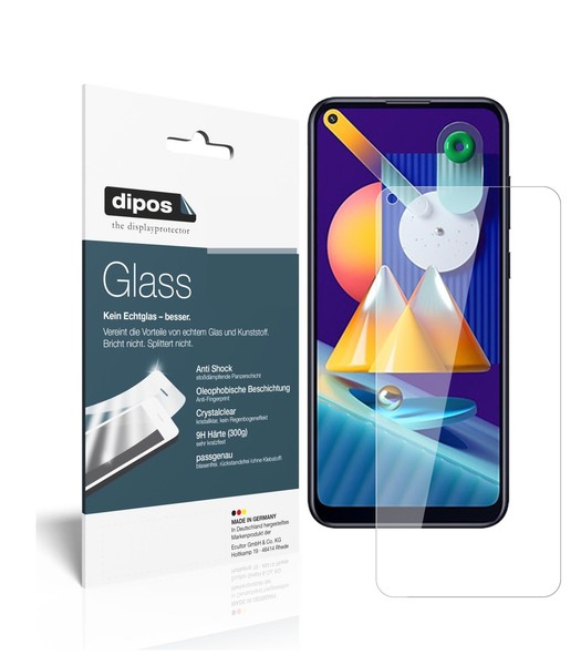 2X Schutzfolie FüR Samsung Galaxy M11 - Anti-Shock 9H Folie Dipos Glass-image