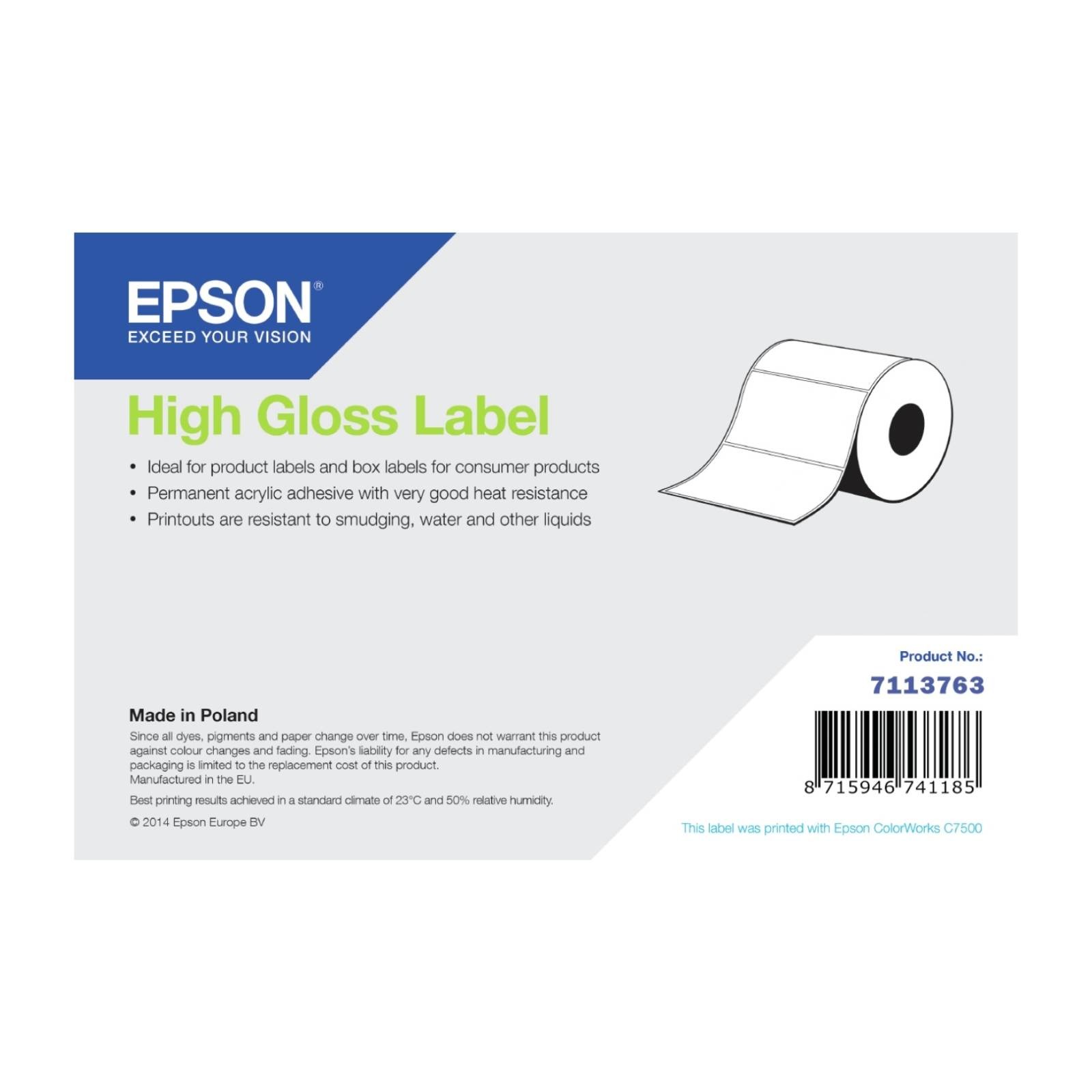 Original Epson High Gloss 210mm x 297mm Die-Cut Label Roll - 194 Labels (7113763